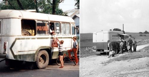 Pamatujete si na tyto pojízdné prodejny, které jezdily po vesnicích?  Zboží z Jednoty do každé samoty!